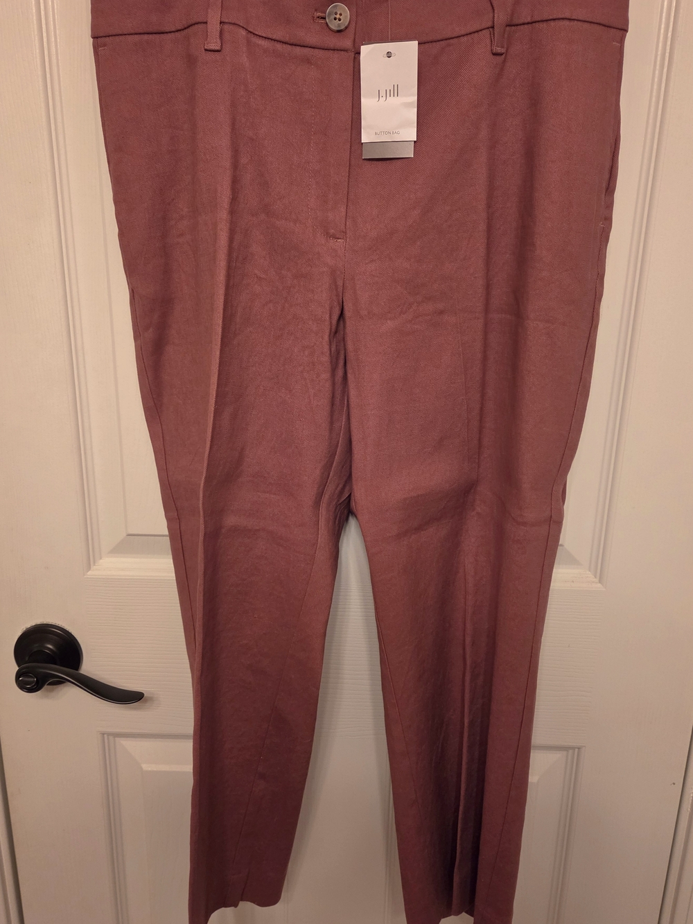 New J. Jill Stretch Straight-Leg Cropped Pants in Red Oak